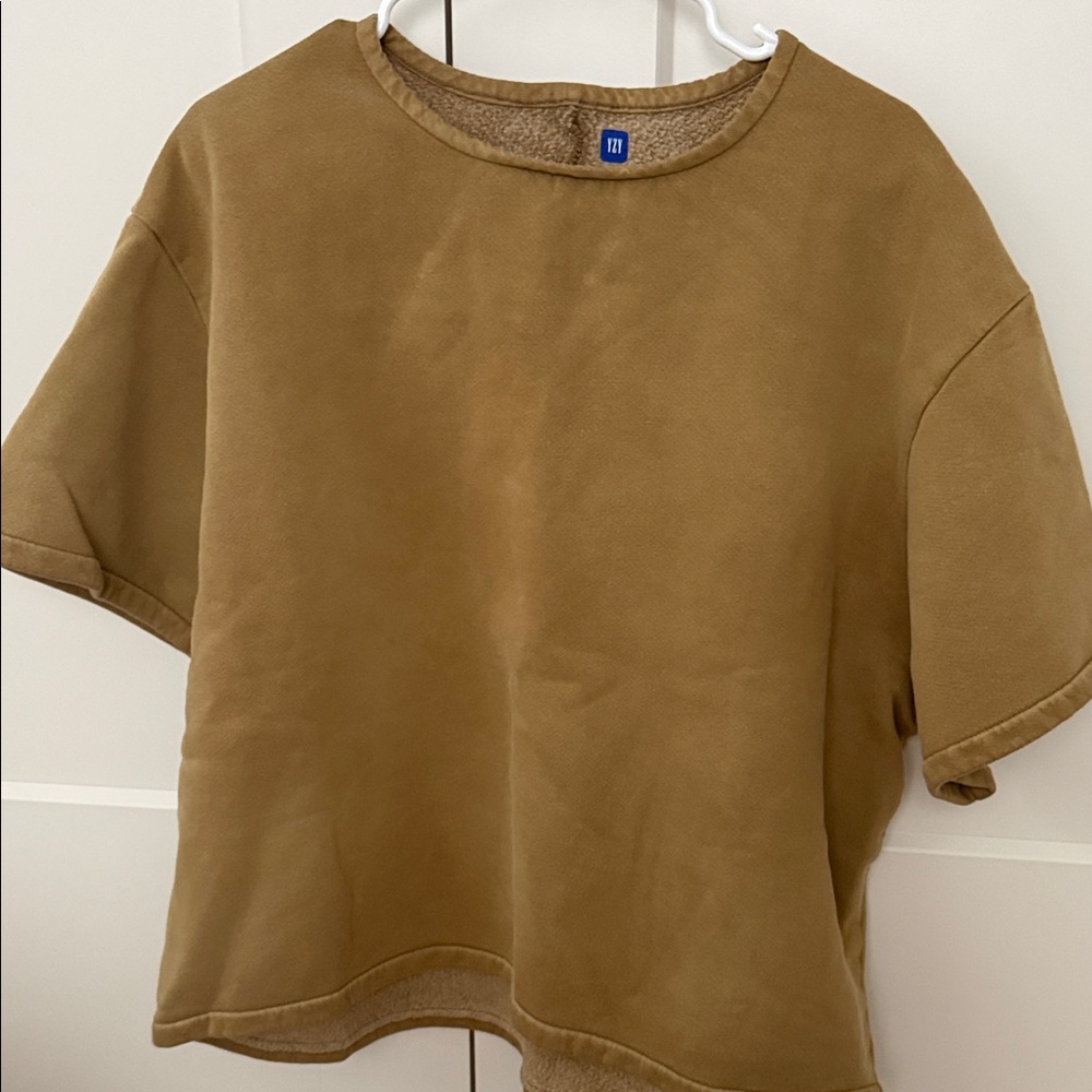 Yeezy Oversized Short Sleeve Crewneck in Tan Brown
